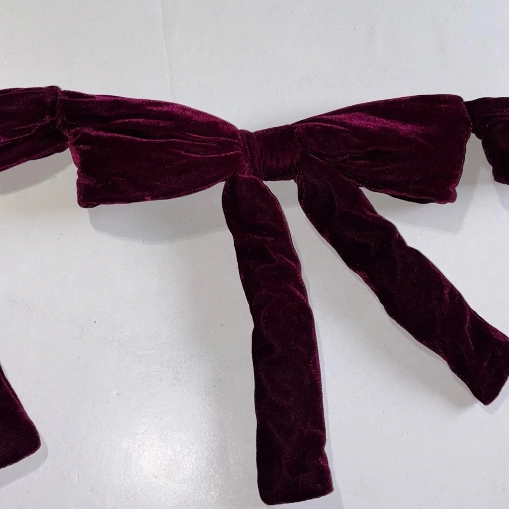 Velvet Bow Garland Wine Bow Garland Bendable Bow Garland Rich Ralph Lauren Vibe